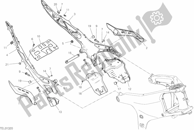 Toutes les pièces pour le Cadre Arrière Comp. Du Ducati Superbike Panigale V4 S Thailand 1100 2020
